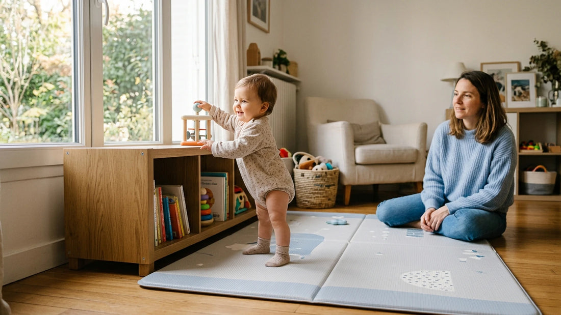 Bébé 9 mois : debout, exploration et sécurité - Securidou