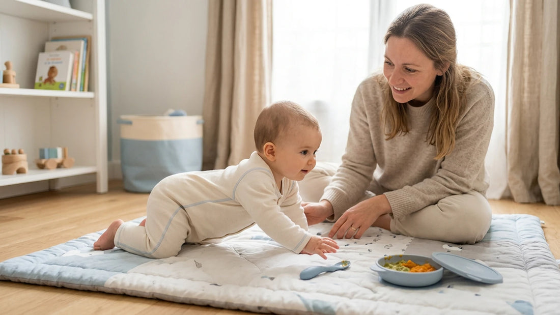 Bébé 7 mois : 4 pattes et alimentation - Securidou