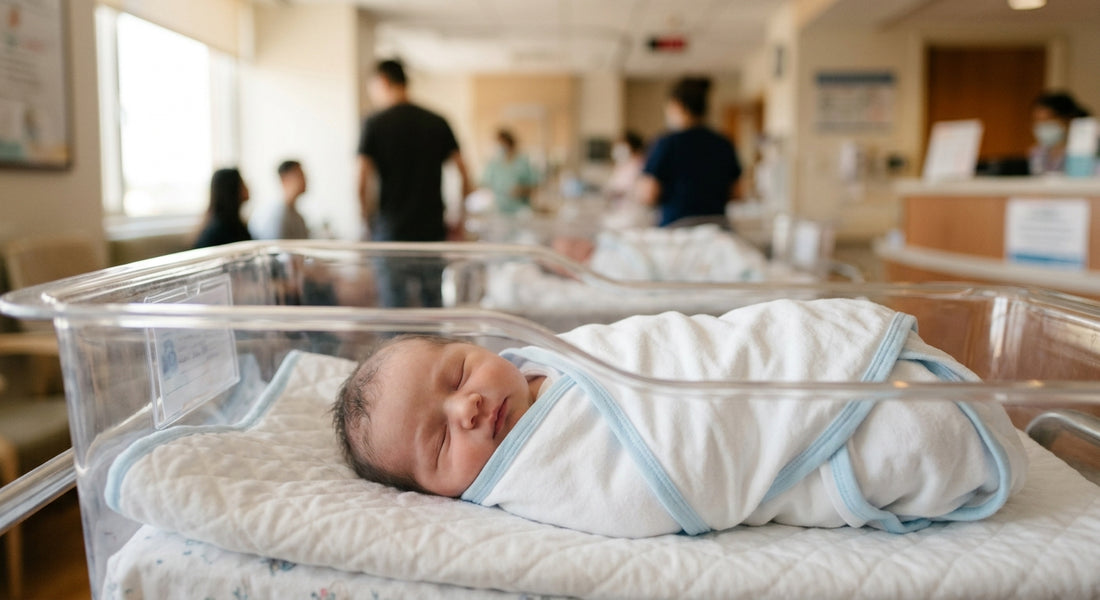 Bébé emmaillote dormant paisiblement malgre le bruit ambiant