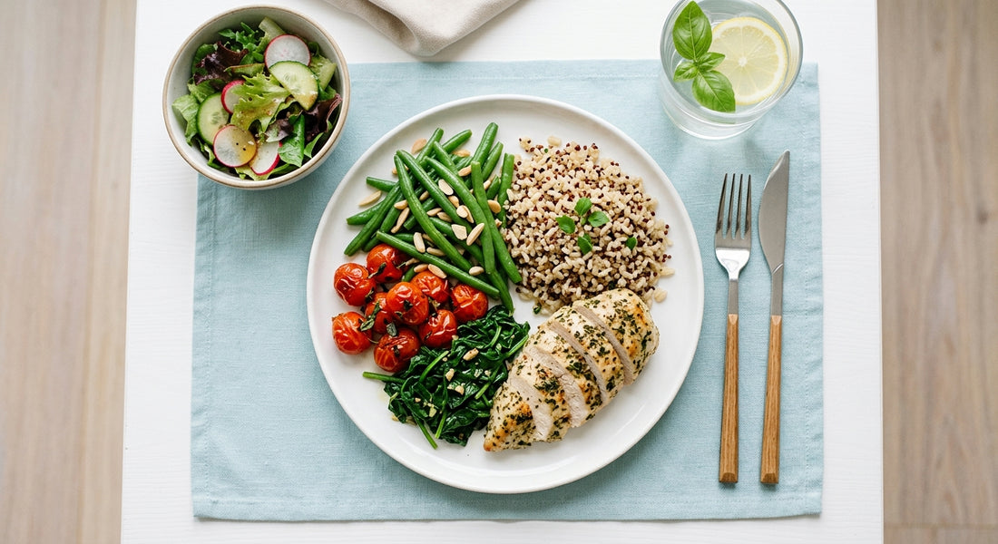 Assiette equilibree pour diabete gestationnel avec aliments IG bas