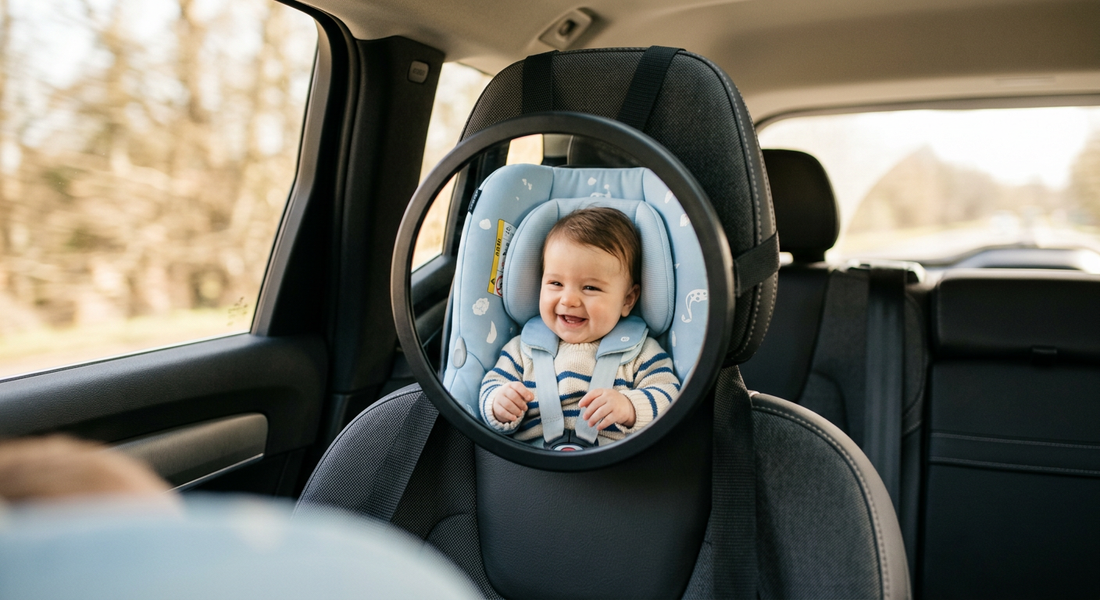 Miroir voiture bébé refletant enfant dos a la route | Securidou