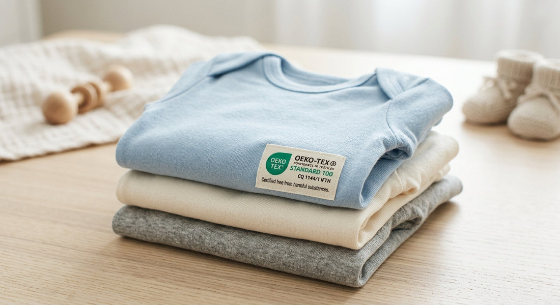 Vetements bébé en coton bio avec etiquette Oeko-Tex Standard 100