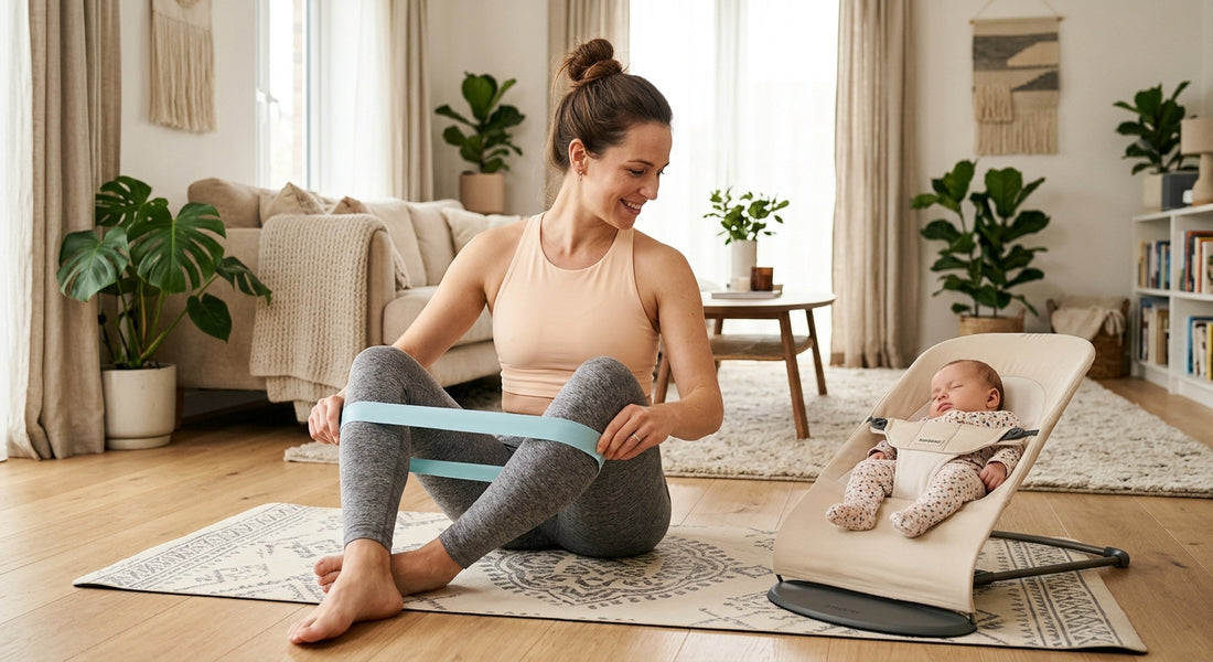 Femme faisant des exercices de reeducation perineale post-partum
