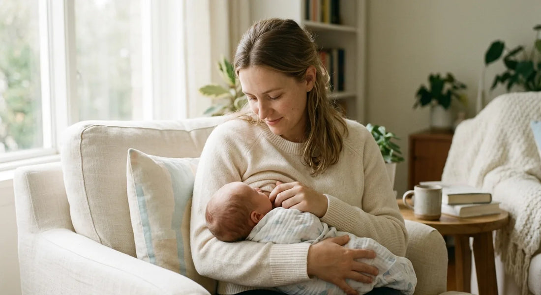 Maman allaitant son nouveau-né dans un moment calme et tendre