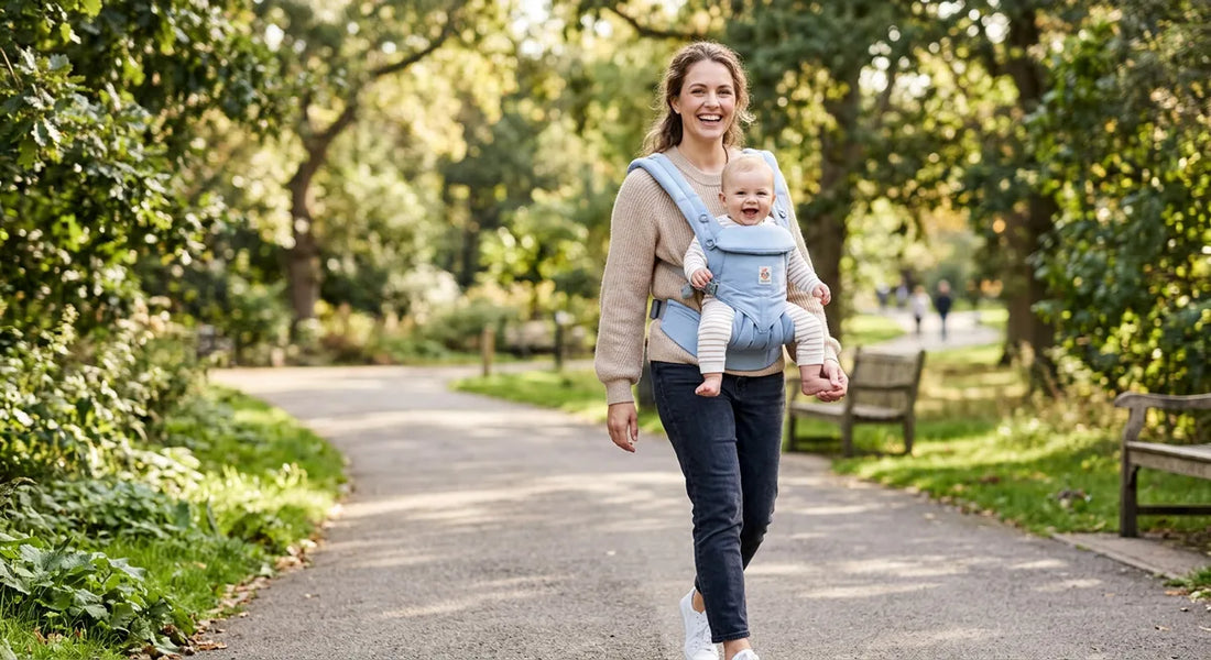Parent portant bébé dans porte-bébé ergonomique - Guide Securidou