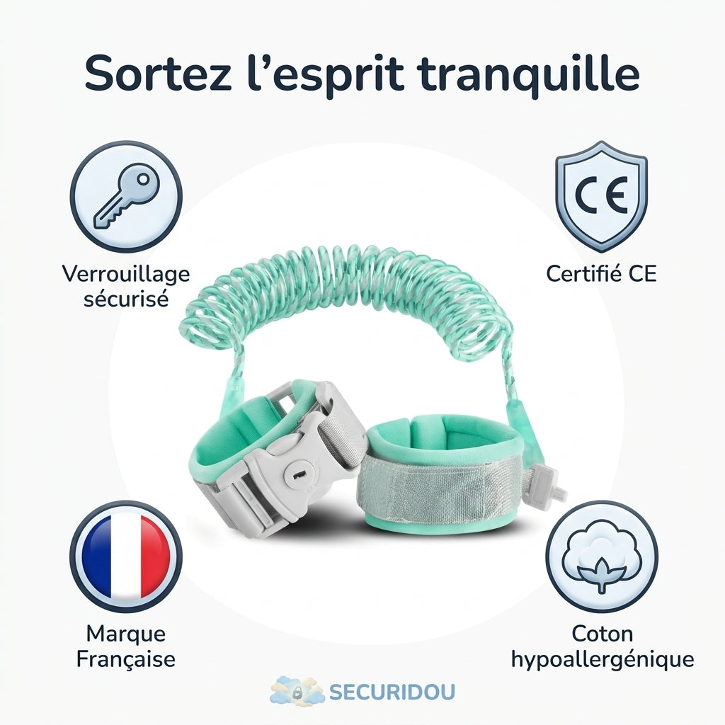 Bracelet anti-perte bébé Securidou, vue ergonomique