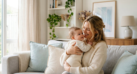 Parent et bébé dans un moment de complicite sécurisée