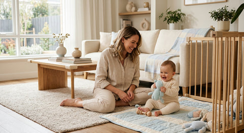 Illustration guide jeu cache cache bébé permanence objet pour bébé sécurisé Securidou