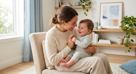 Parent et bébé dans un moment de complicite sécurisée