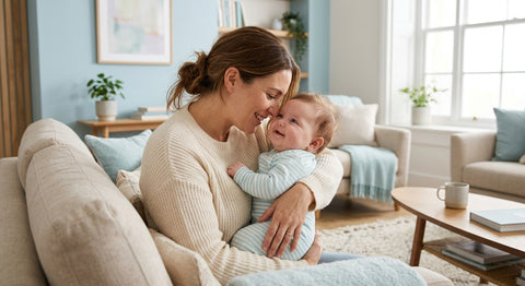 Parent et bébé dans un moment de complicite sécurisée