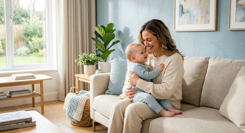 Parent et bébé dans un moment de complicite sécurisée