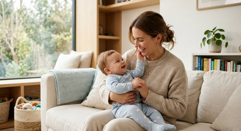 Parent et bébé dans un moment de complicite sécurisée