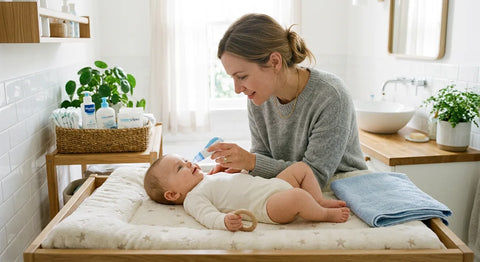 Maman utilisant un mouche-bébé sur nourrisson - Guide complet par age Securidou