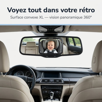 Miroir bebe voiture retroviseur vue claire siege arriere Securidou