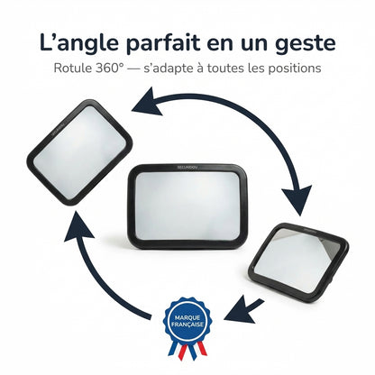 Miroir surveillance bebe voiture fixation universelle Securidou