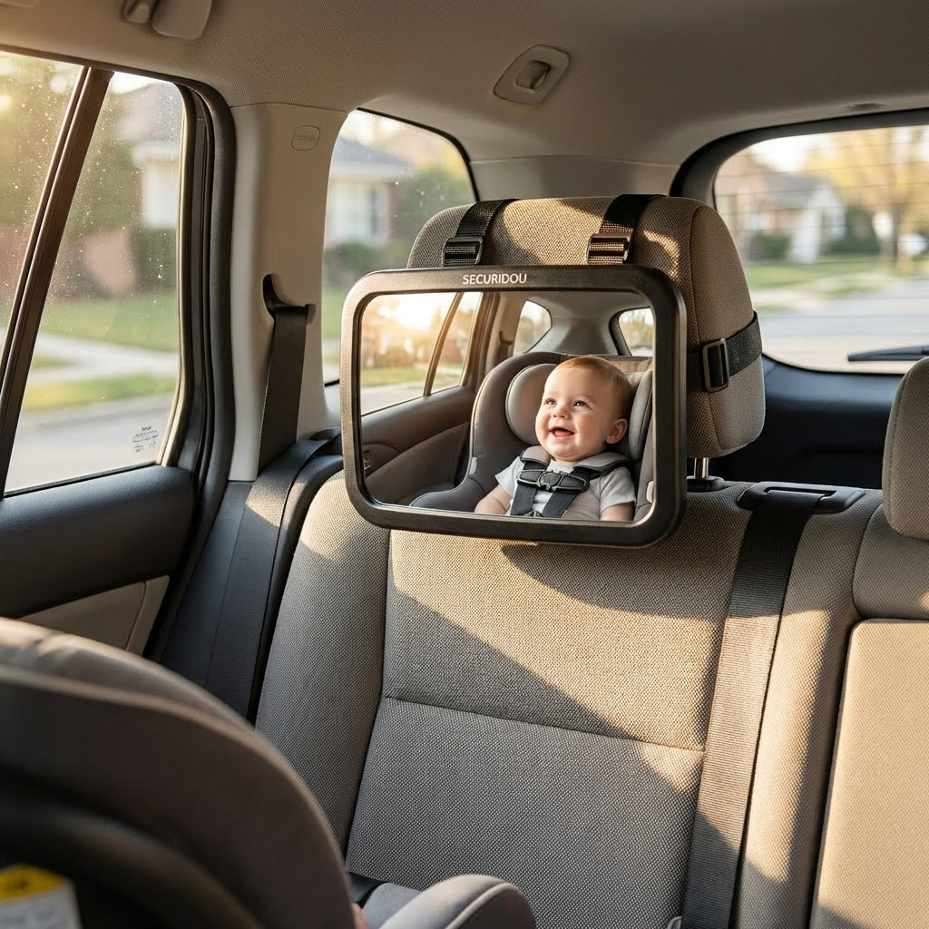 Miroir surveillance auto bebe grand angle vision 360 Securidou