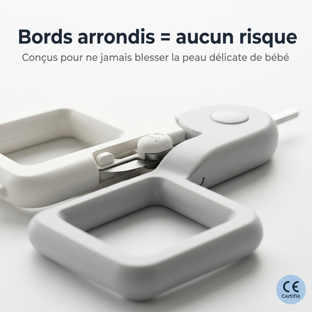 Coupe-ongles bébé à loupe grossissante et système anti-pincement Securidou