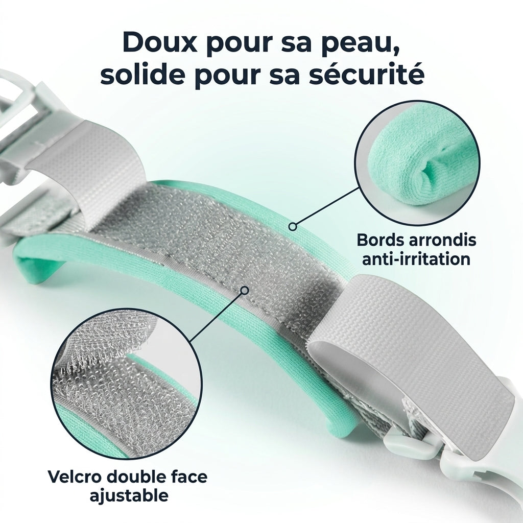 Bracelet anti-perte au poignet de l'enfant, mousse rembourrée Securidou