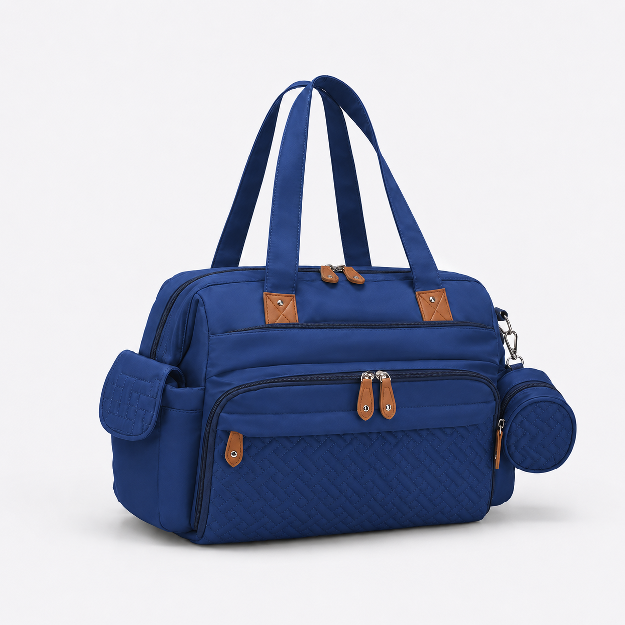 Sac à langer multifonction Securidou coloris bleu marine, vue trois quarts