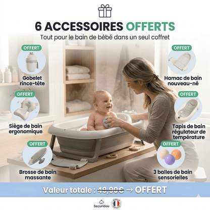 Baignoire pliante bebe compacte rangement gain de place Securidou