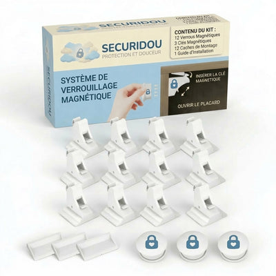 Pack 12 Verrous Magnétiques Invisibles (Placards & Tiroirs)