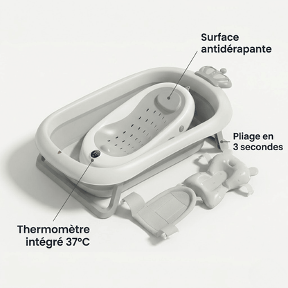 Baignoire bebe pliante ouverte prete utilisation Securidou