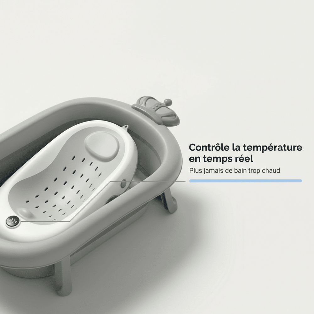 Baignoire pliante bebe vue laterale ergonomique Securidou