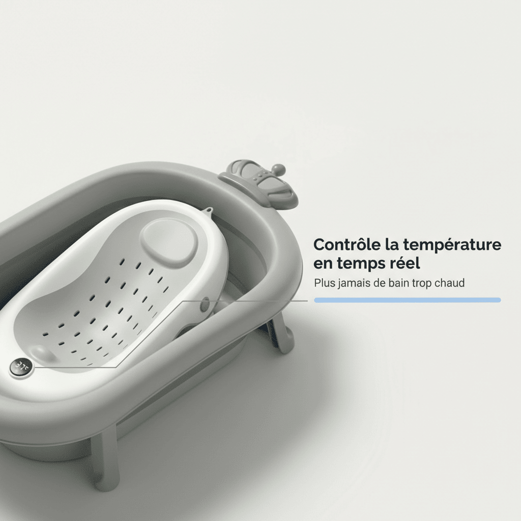Baignoire pliante bebe vue laterale ergonomique Securidou