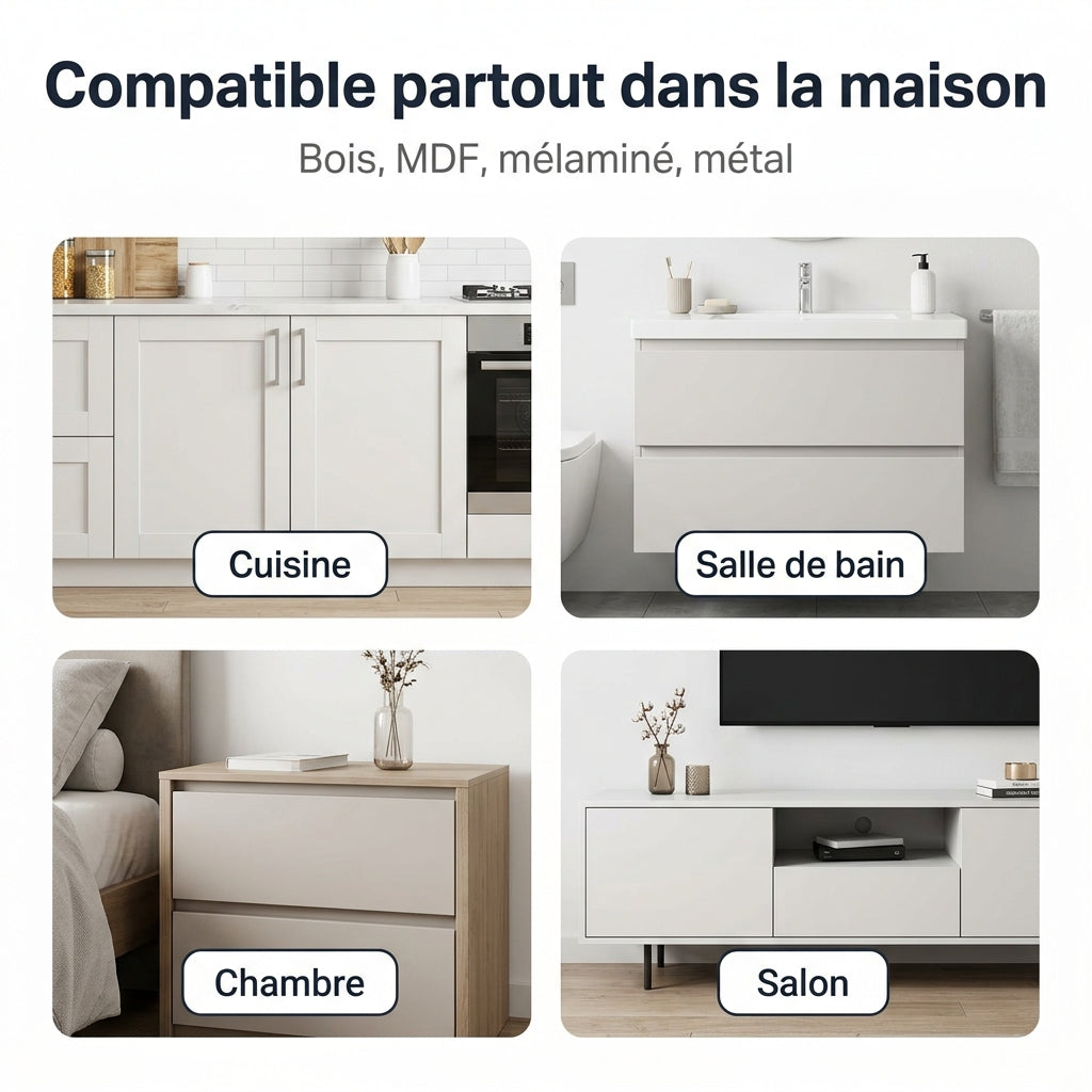 Verrou magnetique bebe installe interieur placard cuisine Securidou