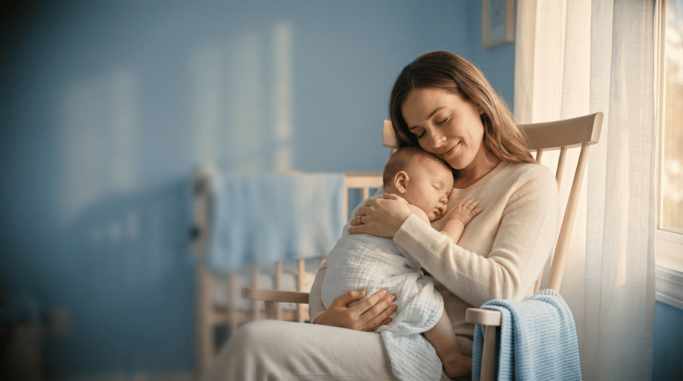 Famille protégeant son bébé en toute sérénité — Accessoires de sécurité certifiés Securidou