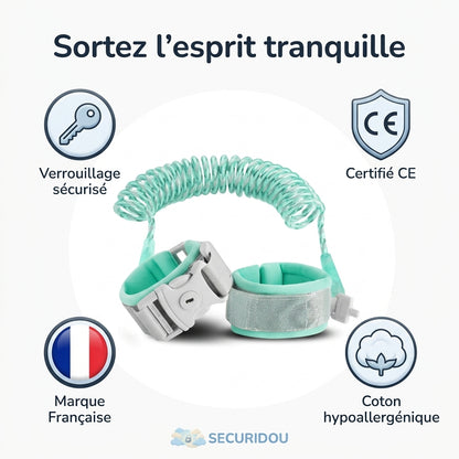 Bracelet anti-perte bébé Securidou, vue ergonomique