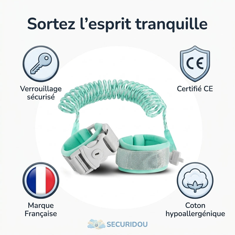 Bracelet anti-perte bébé Securidou, vue ergonomique