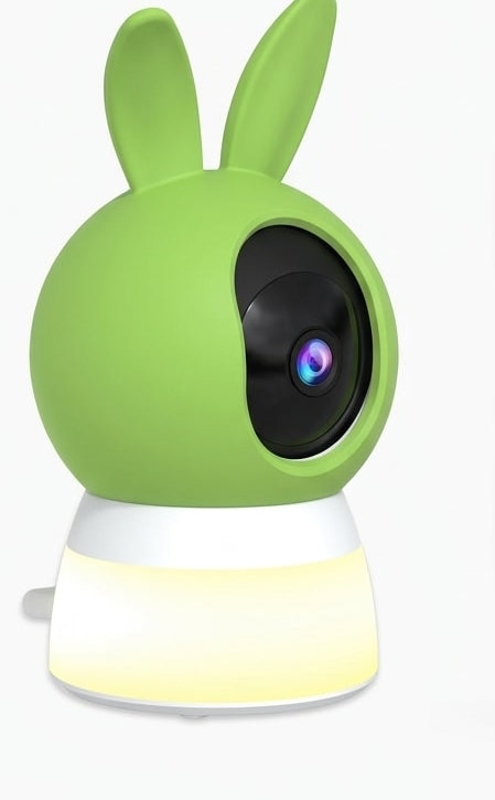 Caméra du babyphone vidéo Securidou en forme de lapin, objectif orientable
