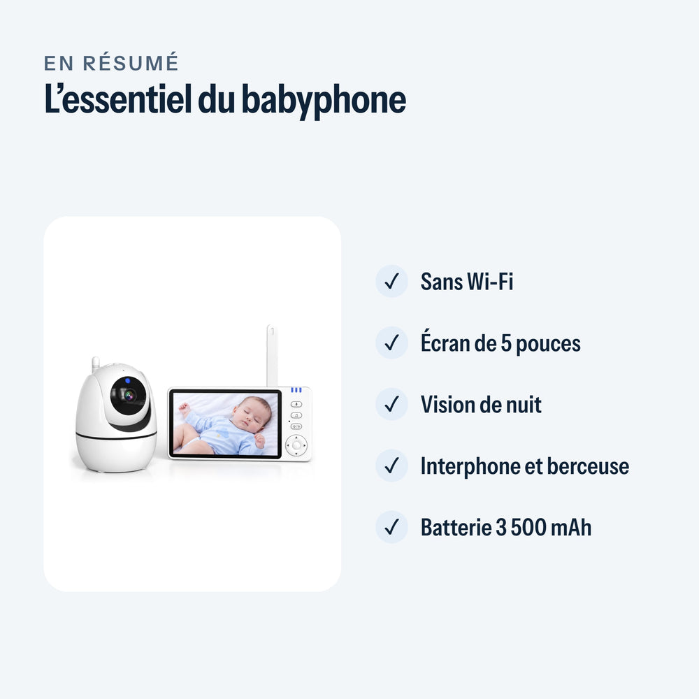 L’essentiel du babyphone à écran sans Wi-Fi en un coup d’œil