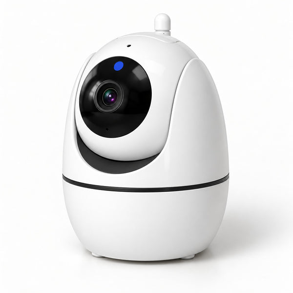 Caméra du babyphone sans Wi-Fi Securidou, tête orientée de côté