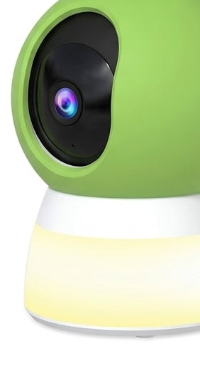 Veilleuse à lumière chaude au pied du babyphone vidéo Securidou