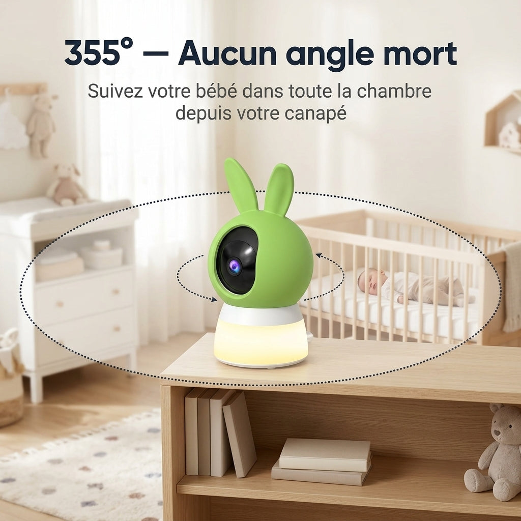 Babyphone Vidéo 2K Veilleuse — Détection Pleurs & Vision Nocturne - Vue 6