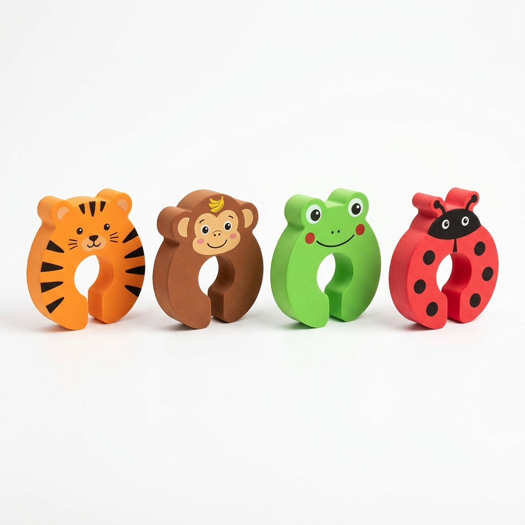 Bloque-porte anti-pincement mousse animaux lot de 4 Securidou