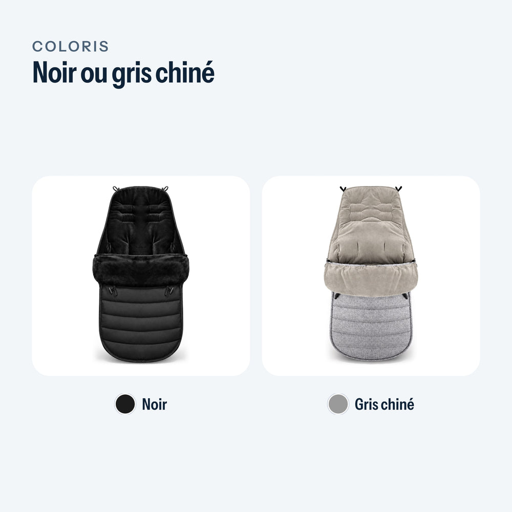 Les deux coloris de la chancelière : noir et gris chiné