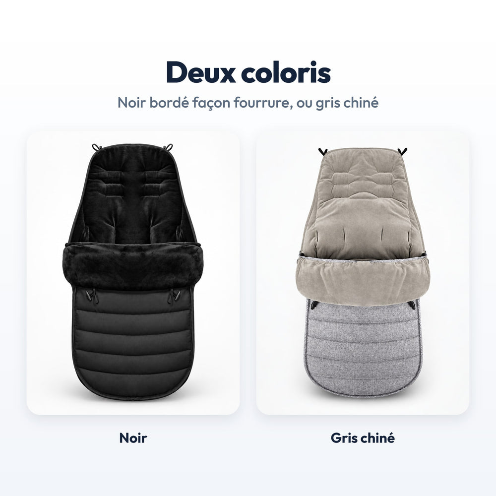 Chancelière Securidou en deux coloris : noir et gris chiné