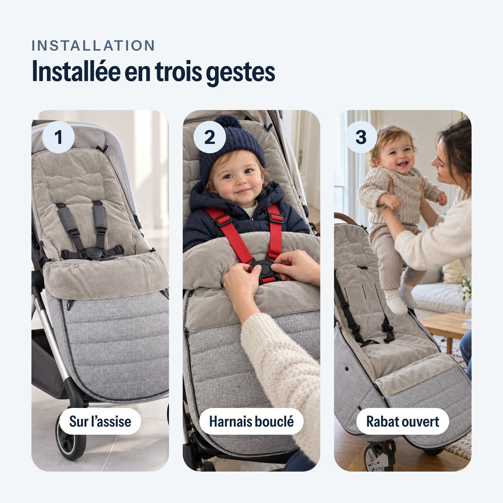 Installation de la chancelière en trois gestes