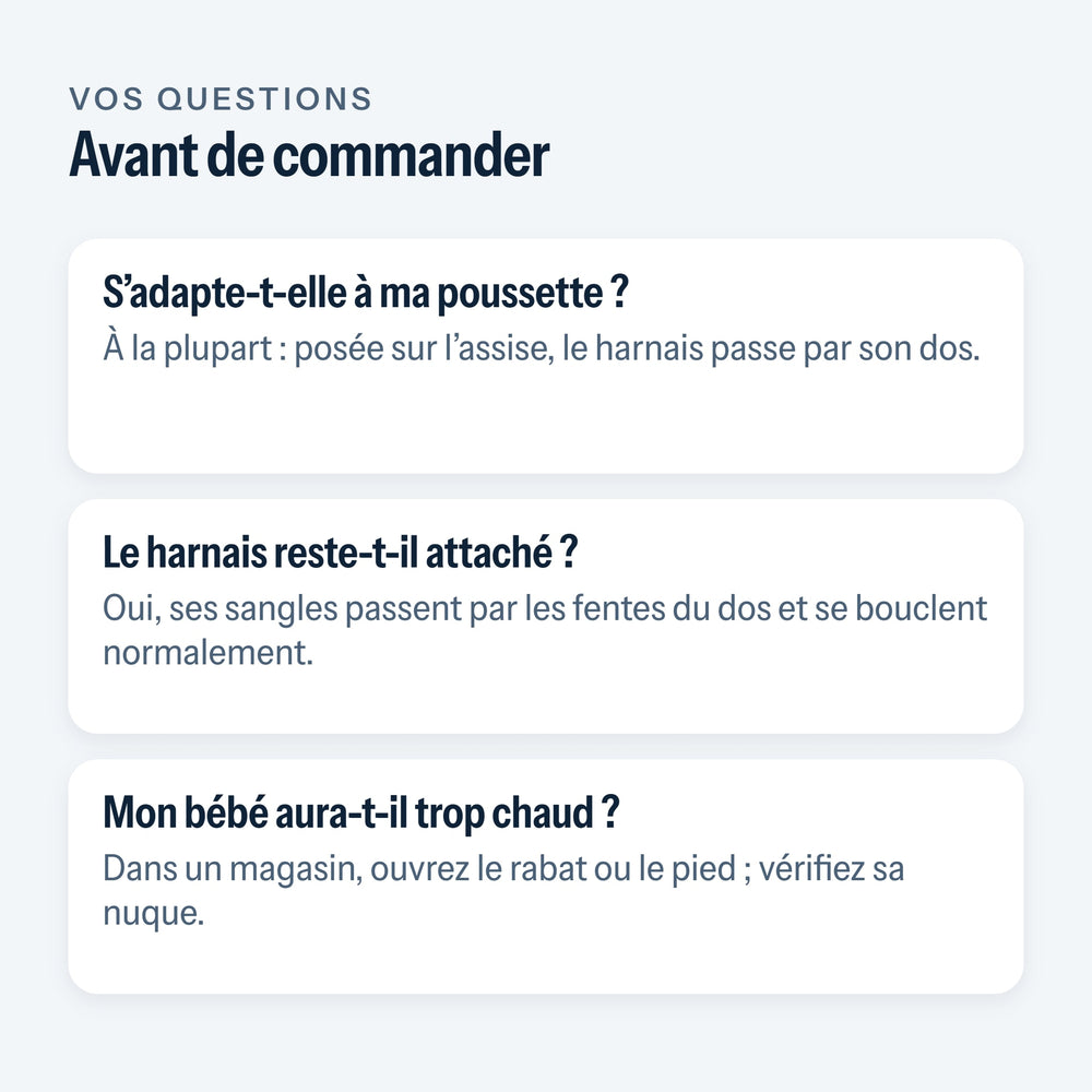 Questions fréquentes sur la chancelière de poussette