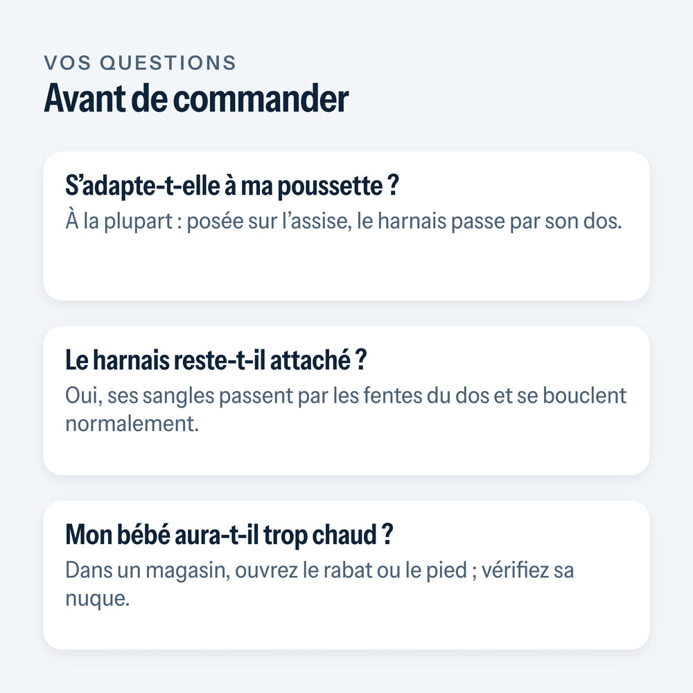 Questions fréquentes sur la chancelière de poussette