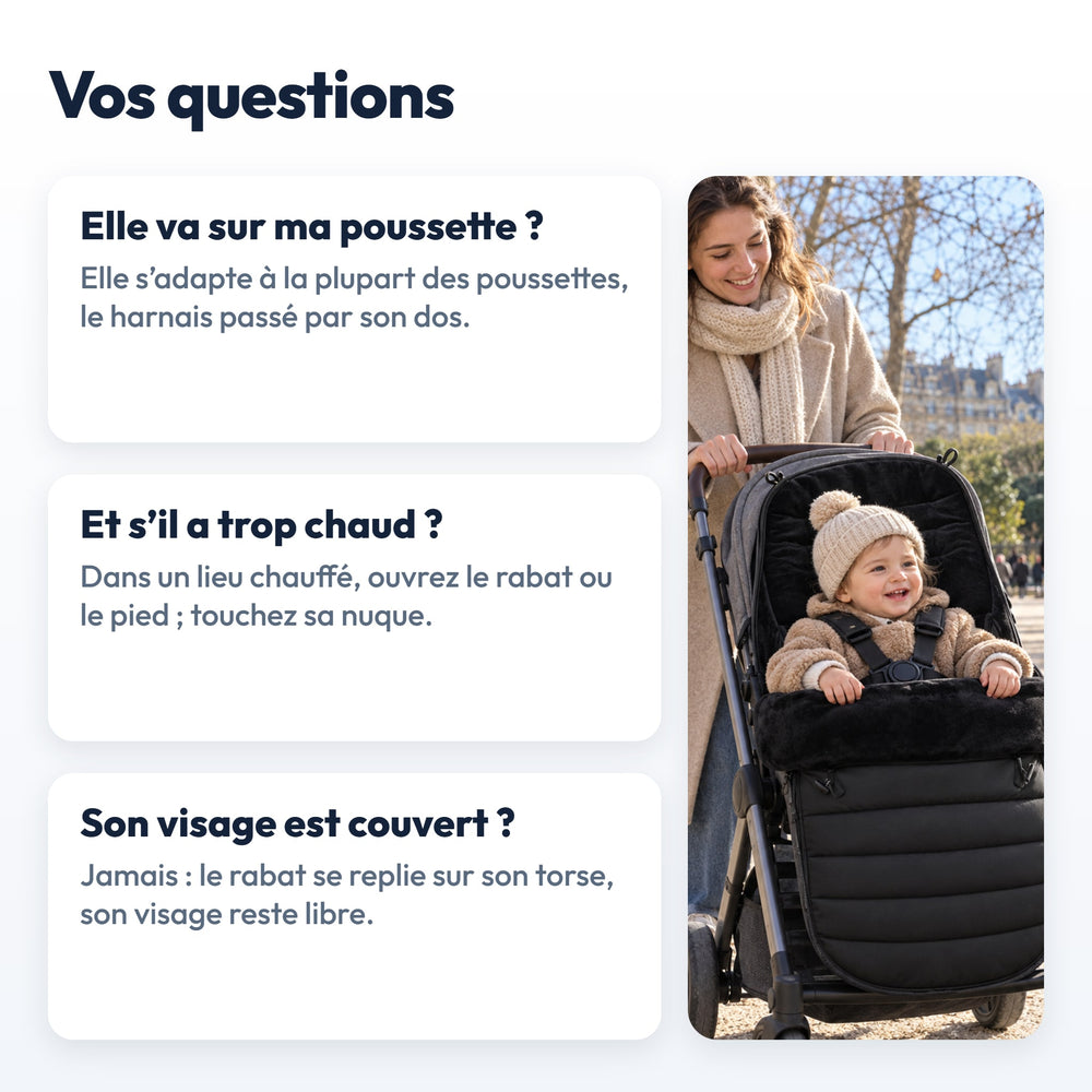 Chancelière Poussette Hiver Securidou : réponses aux questions fréquentes