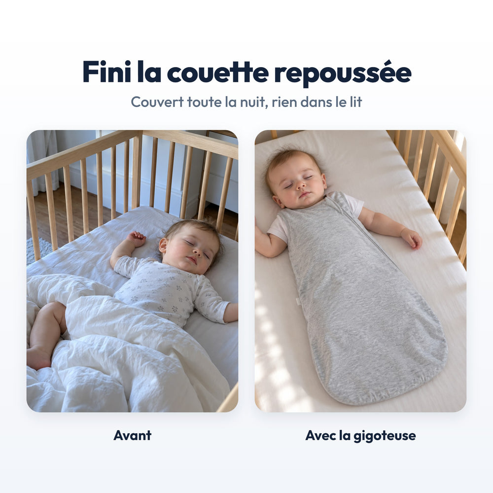Gigoteuse Bambou Sans Manches Securidou : avant et avec