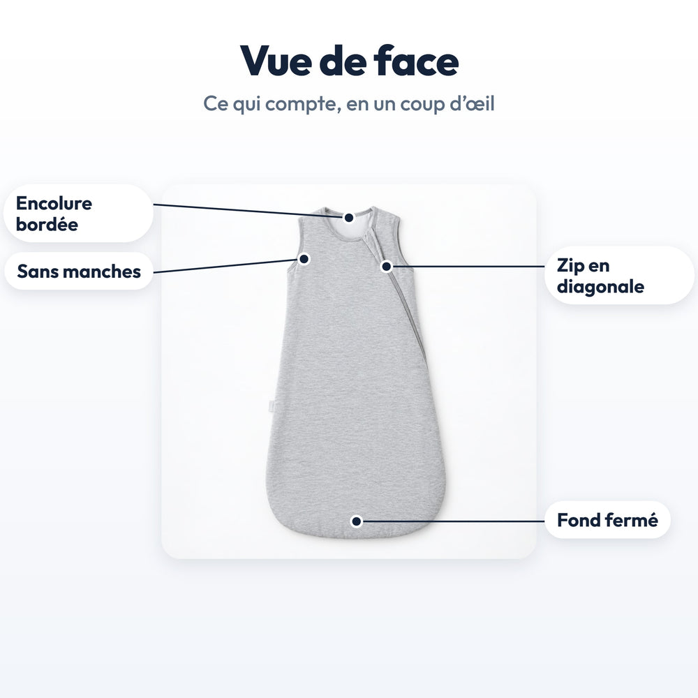 Gigoteuse Bambou Sans Manches Securidou : légendée, vue de face