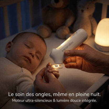 Lime à ongles électrique Securidou silencieuse avec LED intégrée