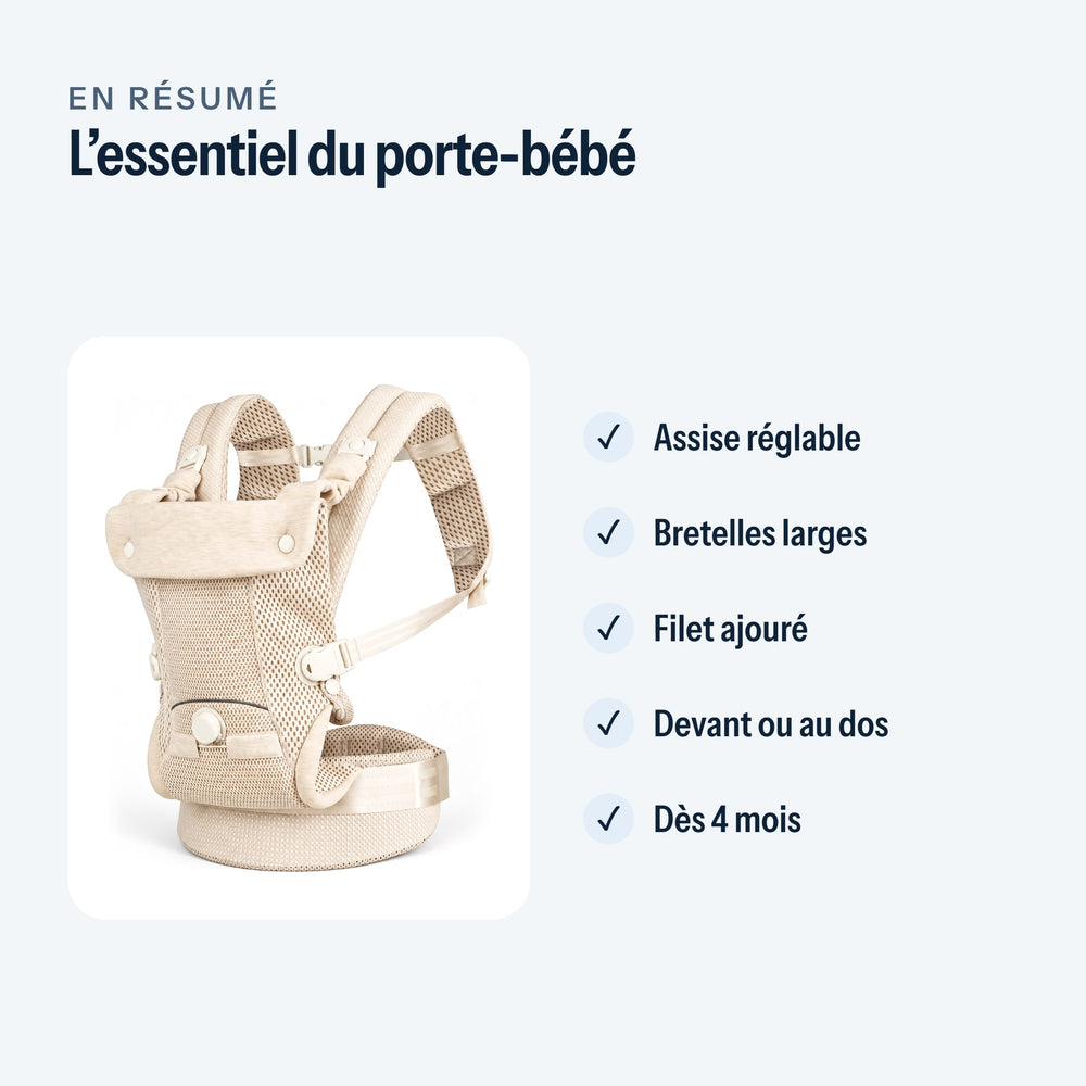 L’essentiel du porte-bébé ergonomique en un coup d’œil