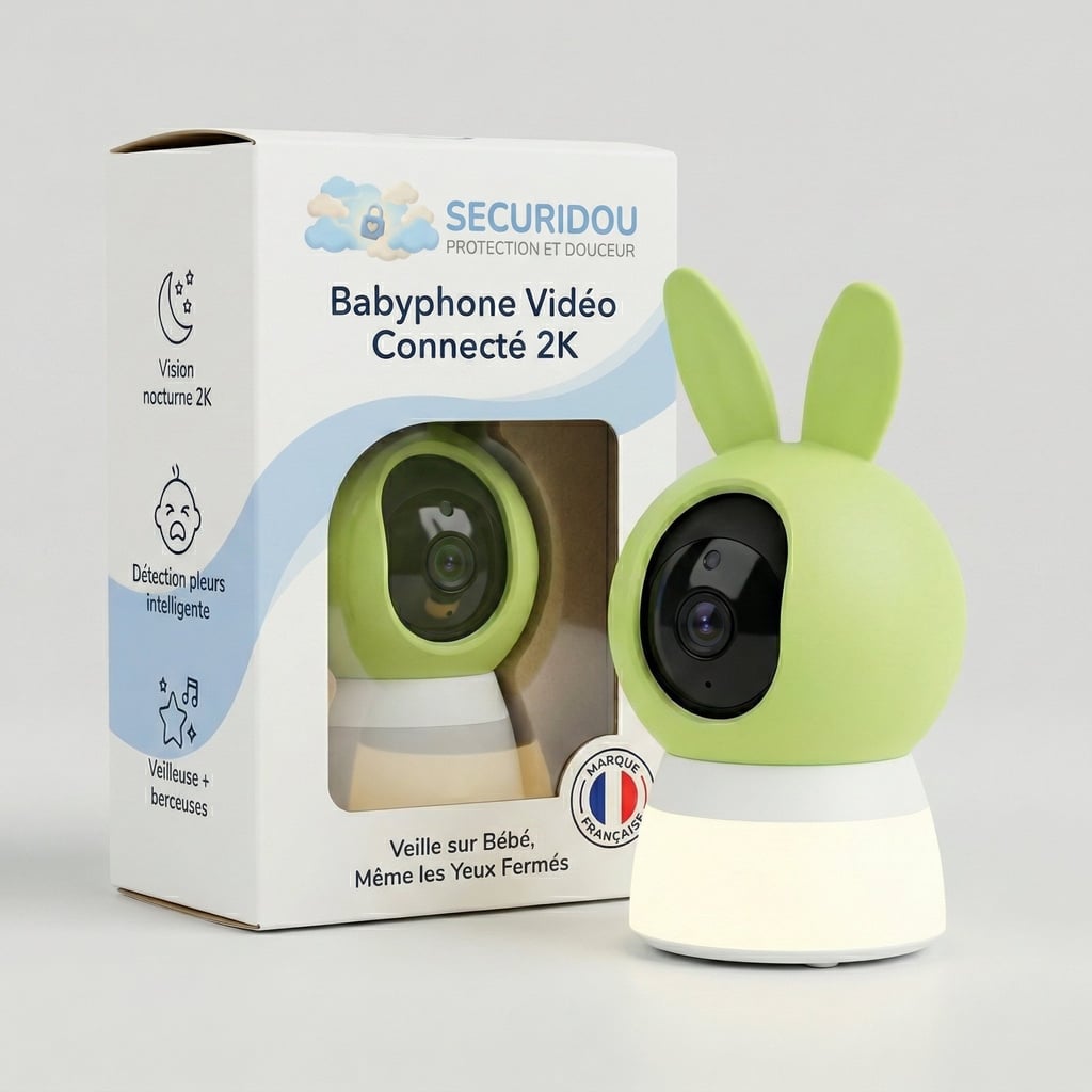 Babyphone Vidéo 2K Veilleuse — Détection Pleurs & Vision Nocturne - Vue 1