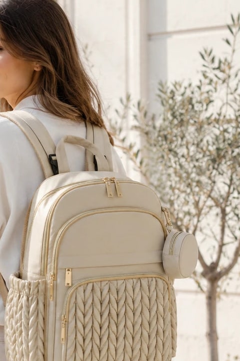 Sac à dos à langer Securidou porté sur le dos